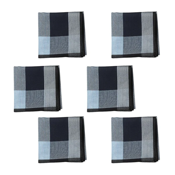 Verified Maxbell 6Pcs Cotton Men's Hanky Pocket Square Hankies for Grandfathers Black High-Performance