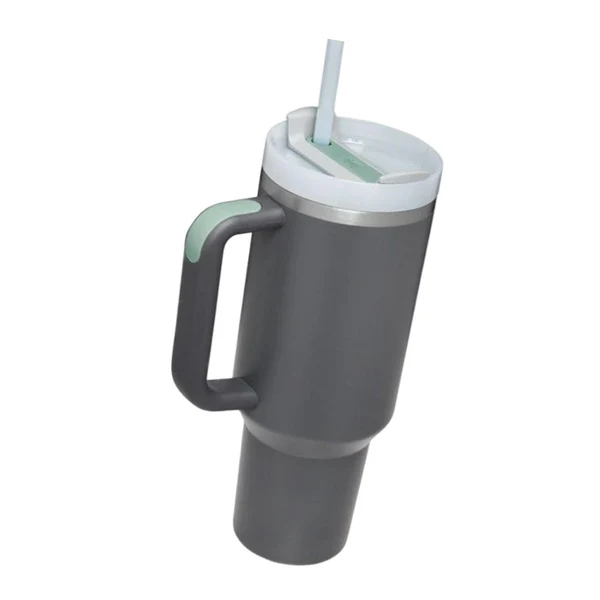 Traditional Maxbell Tumbler with Handle with Lid and Straw Car Tumbler Cup for Water Coffee dark gray Detailed