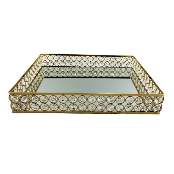 Practical Maxbell Decorative Mirror Trays Creative Storage Trays for Dresser Countertop Vanity L Long-Lasting