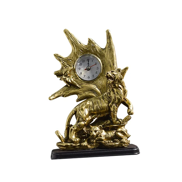 Reliable Table Clock Statue Collection Figurine Table Clock for Bedroom Birthday Desk Tiger High-Performance