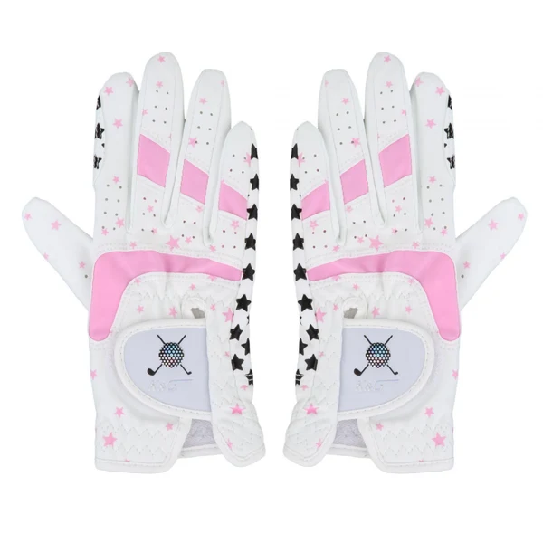Safe Maxbell Kids Golf Gloves Both Hands Junior Youth Riding Golf Mitts Outdoor Sports Pink 16-16.5cm Original
