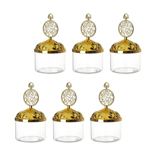 Stylish Maxbell 6 Pieces Candy Jars with Lid Storage Jars for Household Birthday Anniversary Aureate Rings Proven