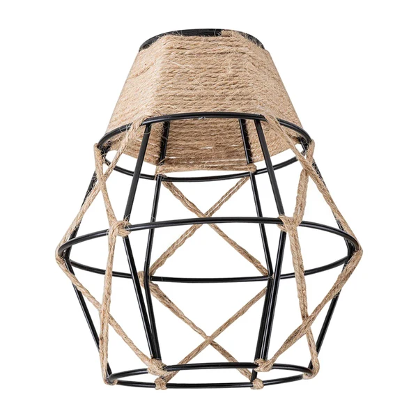 Dependable Maxbell Woven Rope Lamp Shade Metal Cage Lampshade Industrial Pendant Light Shade Style A Trusted