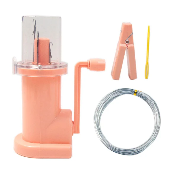 Safe Maxbell Mini Knitting Machine Easy Weaver Knitter DIY for Scarves Bracelets Sweaters Pink User-Friendly