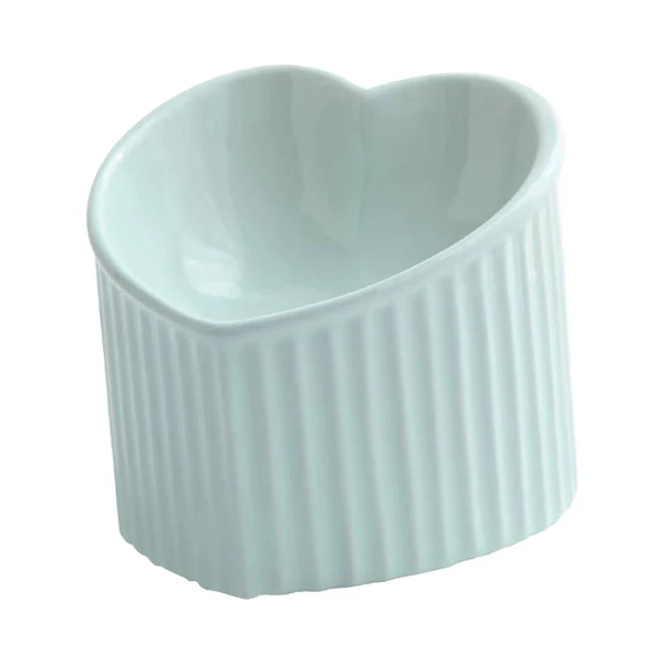 Long-Lasting Maxbell Ceramic Tilted d Cat Bowl Porcelain Cat Feeding Bowl Cute Handicrafts Light Green Certified