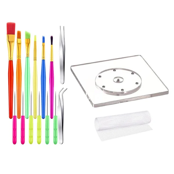 Consistent Maxbell 16Pcs Cookie Decorating Kit Acrylic Cookie Turntable for Easter Party Pastry Premium Material