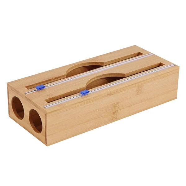 Efficient Maxbell Cling Wrap Dispenser Wrap Organizer for Paper Film Parchment Paper Rolls 2 Tier Round Hole Secure