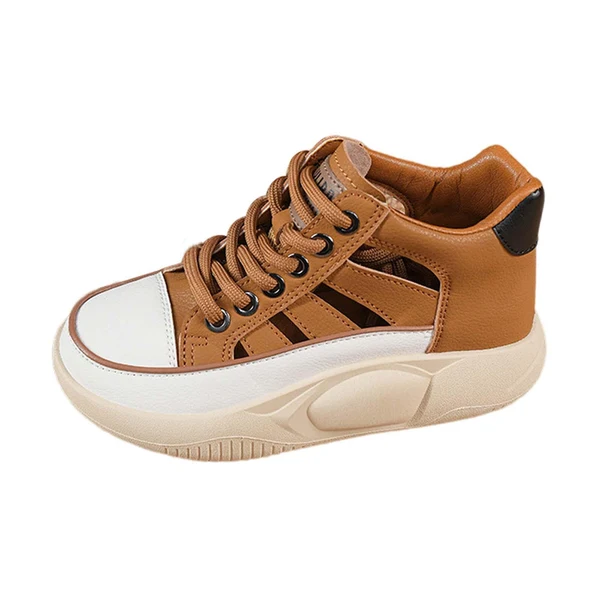 Secure Maxbell Women Casual Shoes Thick Bottom Fashion Trainers Round Toe Platform Sneakers 37 Size Brown High-End
