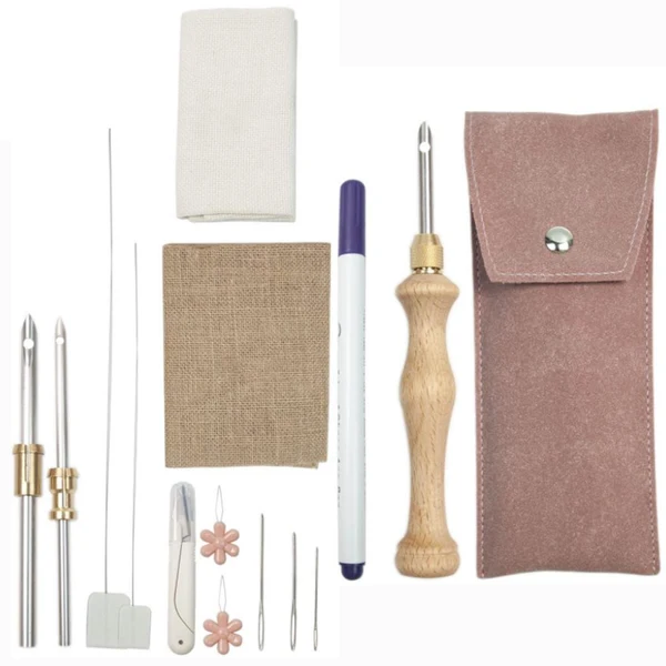 Soft Maxbell Embroidery Punch Needle Set Durable Hand Woven for Children Adults Beginners Traditional