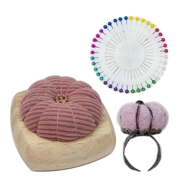 Convenient Maxbell Pincushion Kit Durable Pumpkin Shaped for Quilting Embroidery Craft Projects Pink High-Quality