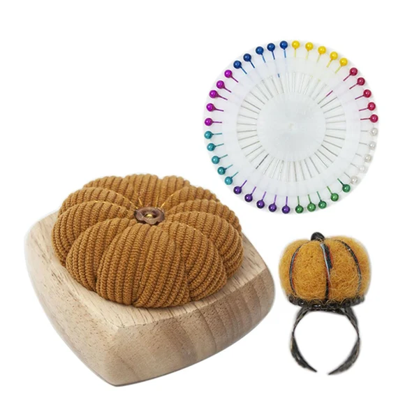 First-Class Maxbell Pincushion Kit Durable Pumpkin Shaped for Quilting Embroidery Craft Projects Yellow Innovative