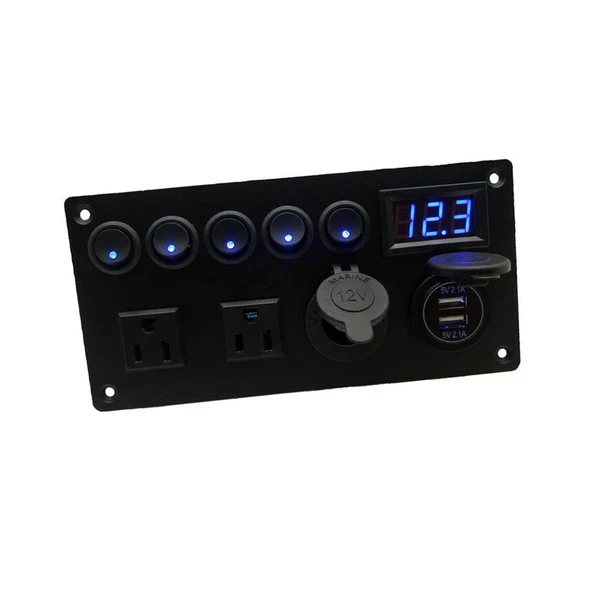 Innovative Maxbell Rocker Switch Panel Durable Camper Switch Panel on Off for RV Truck Bus Fine