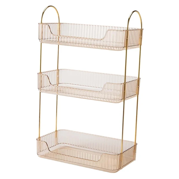 Top-Quality Maxbell Kitchen under Sink Standing Rack Vanity Counter Organizer Shelf for Lipstick 3 Tier Yellow Long-Lasting