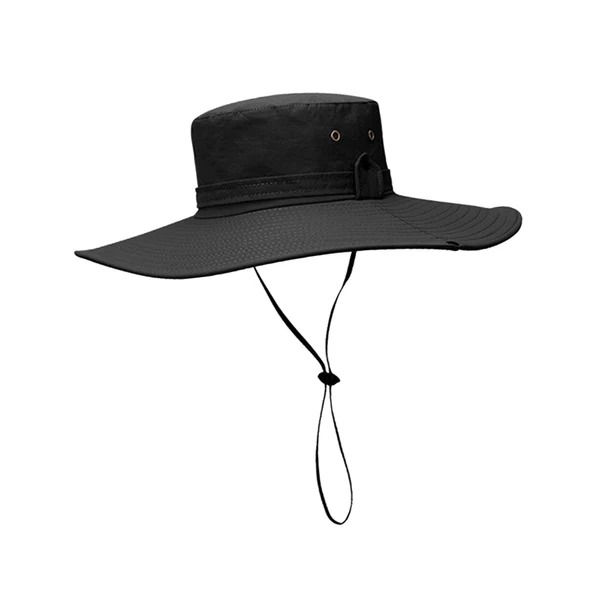 Lightweight Maxbell Wide Brim Bucket Hat Polyester Fisherman Visor for Vocation Outdoors Fishing Style A Black Breathable