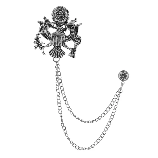Exclusive Maxbell Men Tassel Chain Brooch Suit Pin Men Suit Decor for Gift Holiday Celebration Antique Argent Breathable