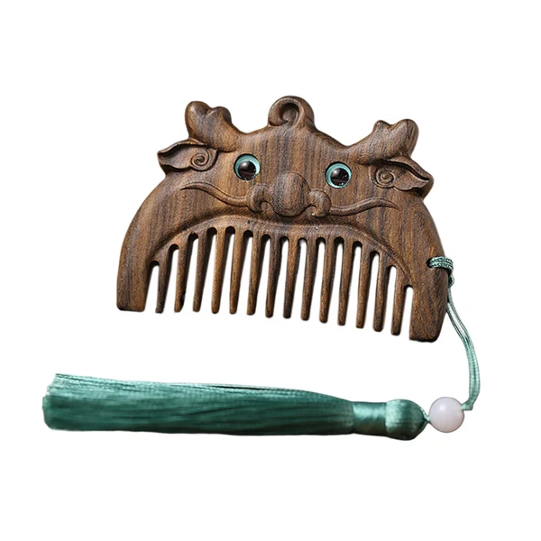 High-End Maxbell Mini hair combs Fine Tooth Handmade Small Wooden Comb Short Hair Comb Dragon Fashionable