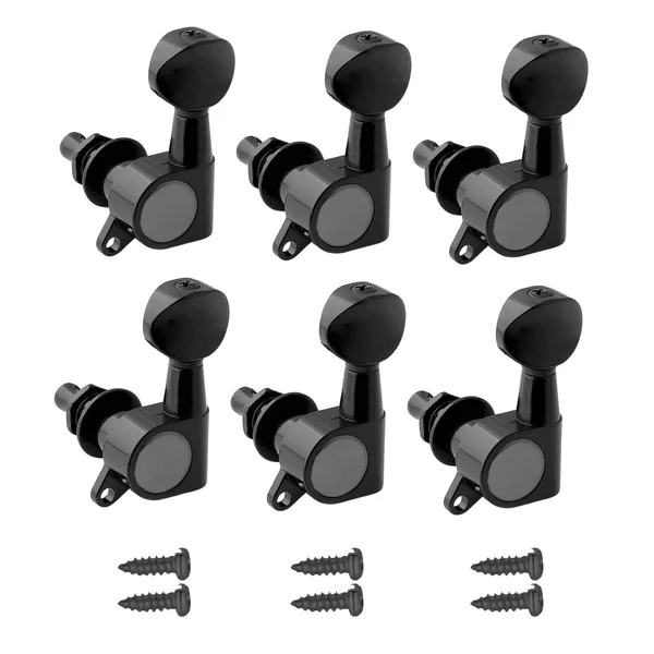 Reusable Maxbell 6x Guitar Tuning Pegs Sealed String Pegs for Classic Guitars Electric Guitar Black 6L Authentic