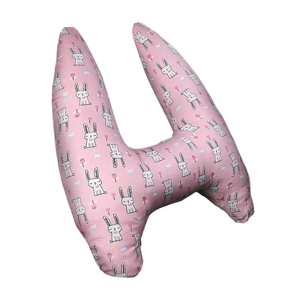 Classic Maxbell Car Back Seat Travel Pillow Provides Head and Body Support Sleeping Pillow Pink Rabbit Organic