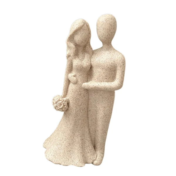 Smart Maxbell Maxbell Couple Statue Resin Couple Figurine Couple Sculpture Art for Valentine's Day Beige Flower Luxury