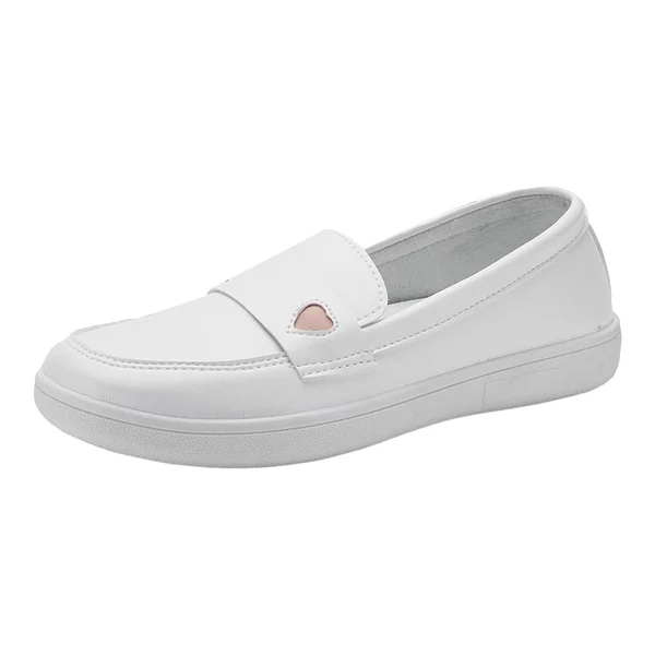Minimalist Maxbell Women's Nursing Shoes Nurse Loafers Work Shoes PU Leather Flat Nursing Shoes Heart 40 World-Class
