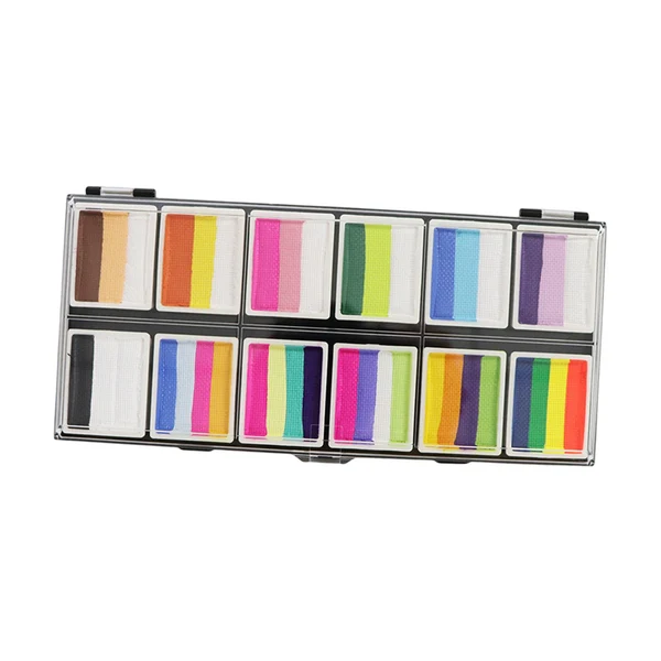 World-Class Maxbell Face Body Paint Set 12Colors Theatre Rave Face Paint Painting Makeup Palette Style B High-End