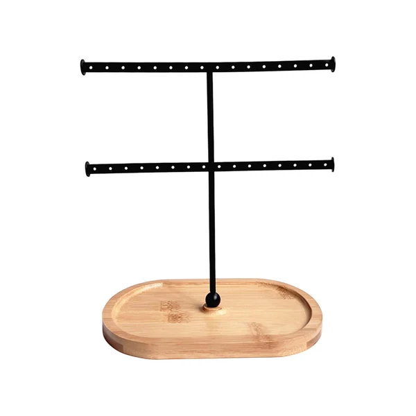 User-Friendly Maxbell Jewelry Organizer Wooden Tray 2 Tier Earring Holder for Watches Rings Vanity Effective