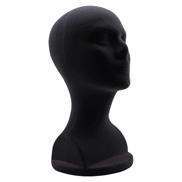Prestigious Maxbell Male Foam Mannequin Head Model Hat Display Stand Black Practical Height 32cm Casual