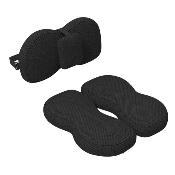 Secure Maxbell Seat Cushion and Support Pillow Combo Soft Seat Hip Pad for Home Living Room Black Official
