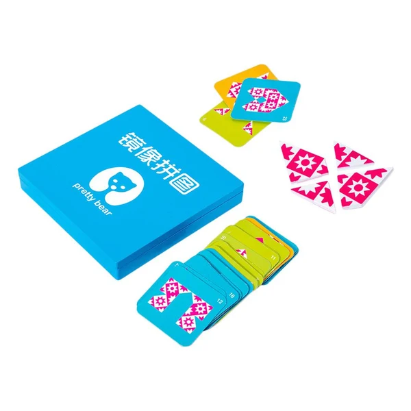 Functional Maxbell Kids Mirror Image Puzzle Box IQ Game 5.5x5.5cm Shape Cognition Toy Set Original Design