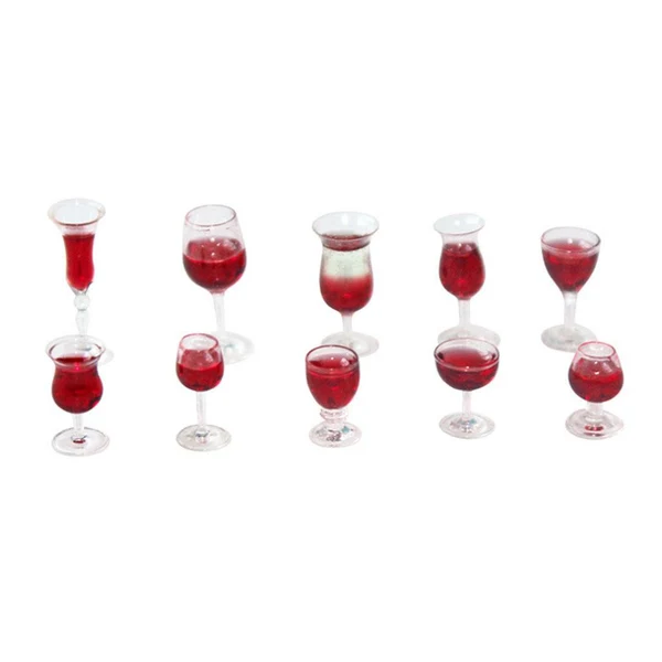Green Maxbell 10pcs Wine Glass Goblet Simulation Furniture for Miniature Dollhouse Accs Flexible