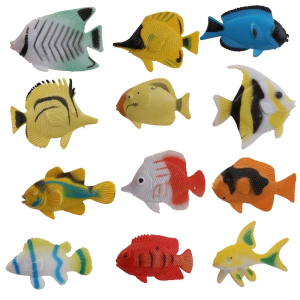 Verified Maxbell Plastic Artificial Angel Fish Animals Toy Model 12pcs Colorful Detailed