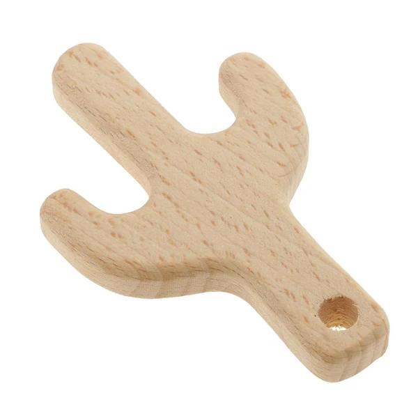 Contemporary Maxbell Natural Wooden Baby Teether Teething Toy Shower Gift Cactus Versatile