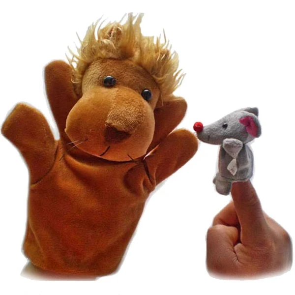 Refined Maxbell Set of 2pcs Finger Puppets - The Lion and The Mouse Long-Lasting