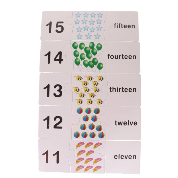 Soft Maxbell 20 Sets Cognitive Card Puzzles Match Numbers Jigsaw Kids Early Educational Preschool Toys Easy-to-Use