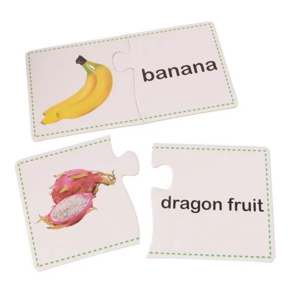 First-Class Maxbell 30 Sets Cognitive Card Puzzles Match Fruits Jigsaws Kids Early Educational Preschool Brain Training Toys Safe