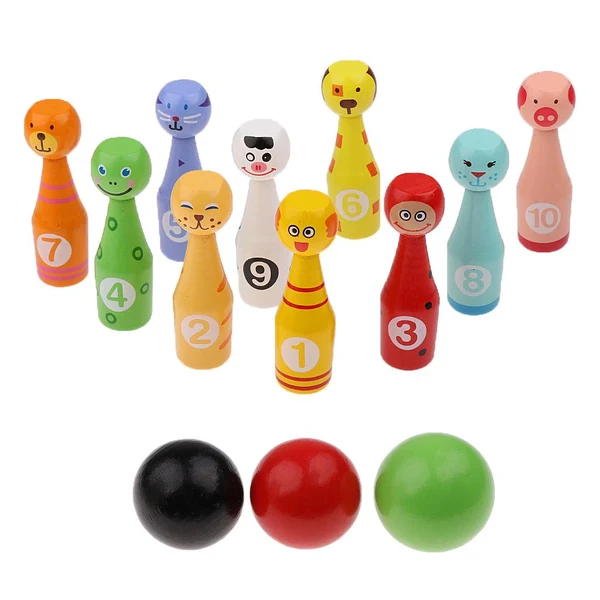 Durable Maxbell Mini 13 Pieces Creative Cartoon Bowling Set Kids Hands-on Intellectual Development Toy Good Gifts Games Comfortable