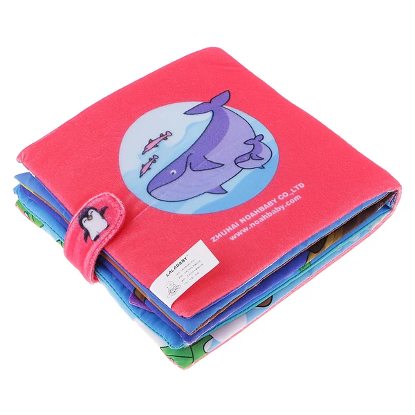 Sophisticated Maxbell Cute 3D Cloth Book Baby Night Educational Toys Penguin Animal Pattern Gift with Bag Stylish