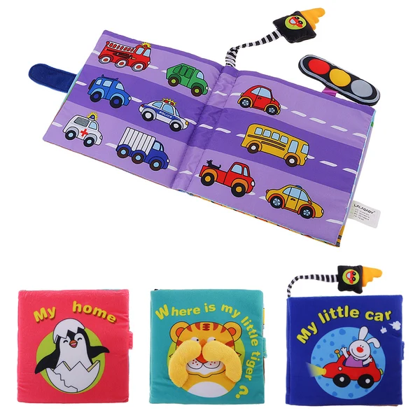 Breathable Maxbell Cute 3D Cloth Book Baby Night Educational Toys Little Car Animal Pattern Gift with Bag Carefully Designed