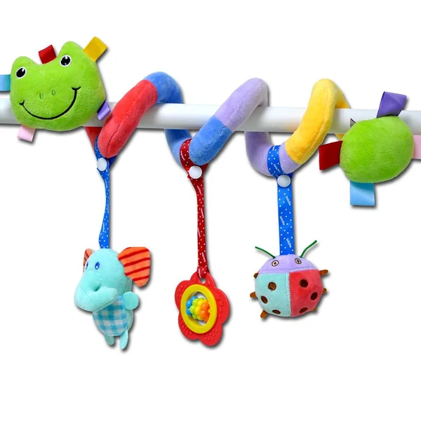 Convenient Maxbell Cute Spiral Activity Stroller Car Seat Cot Lathe Hanging Bell Baby Play Travel Toys Newborn Baby Rattles Infant Soft Plush Toys Frog Specialty