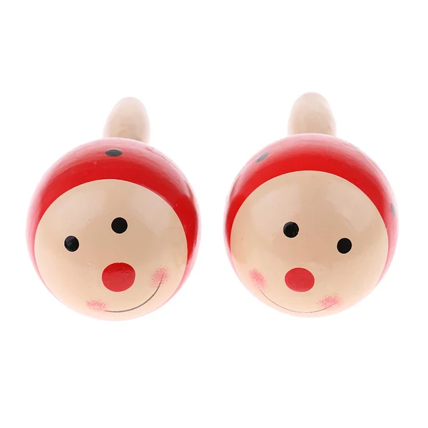 Flexible Maxbell 3 Pieces Red Wooden Cartoon Tambourine Musical Instruments Toys Gift for Kids Baby Toddl Prestigious