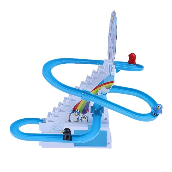 Fast Maxbell Penguin Race Track Game Playful and Educational Penguin Slide Race Set with Cheerful Music Kids Toys Birthday Xmas Gifts Electric Rotary Slide Track Toys Stylish