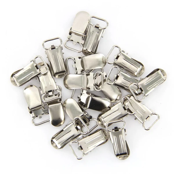 Authentic Maxbell Pack of 100PCS T-Shape Plastic Dummy Badge Clips Suspender Soother Pacifier Craft Holder Bib Clips Ribbon Craft Jewelry FIndings Silver Optimized