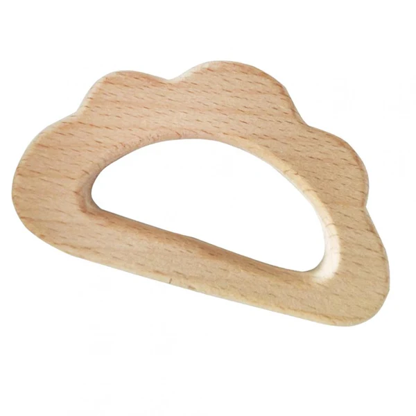 Pure Maxbell 3 Pieces Natural Wooden Cloud Shape Baby Teether Teething Toy Shower Gift User-Friendly