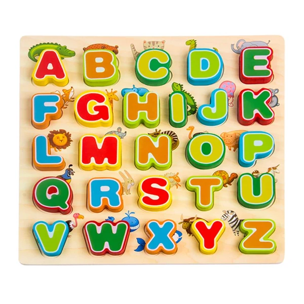 Breathable Maxbell Wooden English Alphabet Uppercase Letters Cognitive Board Educational Toy Premium
