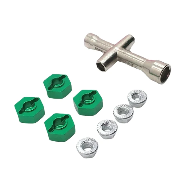 Exclusive Maxbell 4pcs RC 12mm Adapter with 4 Flange Nut for MN-999 1 10 Car Fast