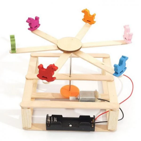 Advanced Maxbell DIY Wooden Science Kits Kids Science Experiment Toys Carousel Comfortable