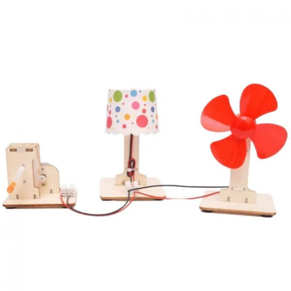 Premium Material Maxbell DIY Wooden Science Kits Kids Science Experiment Toys Hand crank generator Organic