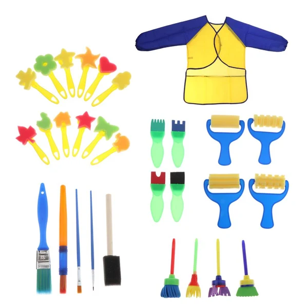 Trendy Maxbell Kids Art Drawing Brushes Sponge Painting Brush Tool Set Finger Paints Toy Unique