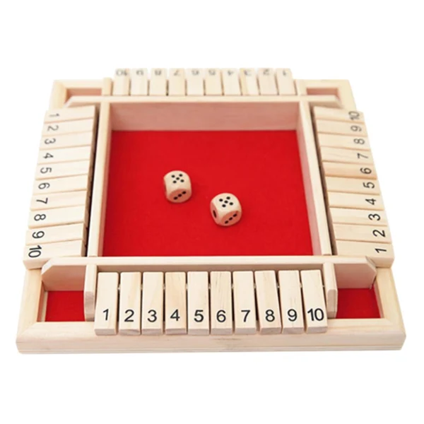 Specialty Maxbell Shut the Box Board Game Set Wood Wooden Number Fun Drinking Games Dice Comfortable