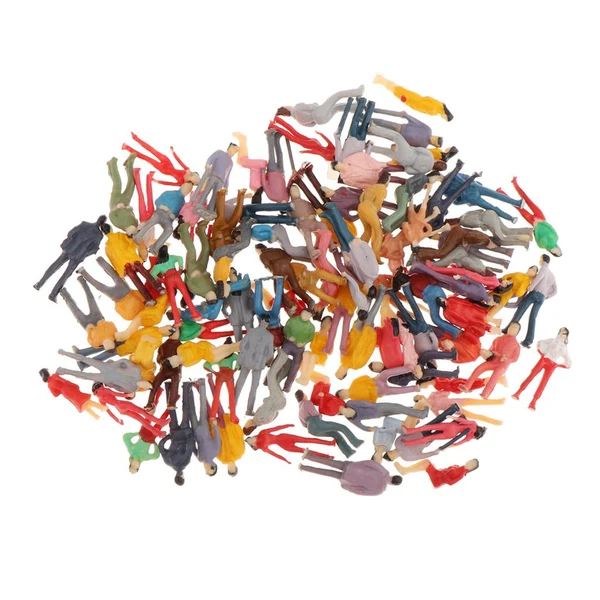 High-Quality Maxbell 100Pcs Painted People Figures Miniatures for Train Railway Layout 1 75 Pure